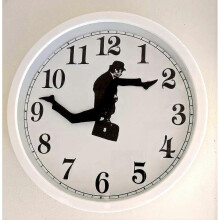 (white) Silly Wall Clocks Comedy Inspired Ministry of Silly Walk Wall Clock for Bedroom