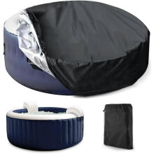 (225*95cm) Hot Tub Cover Round Outdoor Waterproof Polyester Outdoor Spa Covers for Bathtub/Bubble Message Spa Outdoor Portable