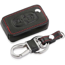 Leather Car Key Cover Case Keychain for Peugeot 107 208 207 3008 308 RCZ 508 408 2008 407 307 206 2 Buttons Fold Key (Black)