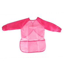 (Pink) Kids Craft Apron Painting Apron Sleeved Painter Smock for 3 to 6 Years School Art Painting, Cooking (Pink (M, 100-125cm))