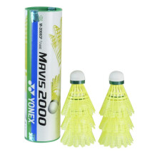 YONEX Mavis 2000 Verde Cap Nylon Shuttlecock, Pacote de 6 (Amarelo)