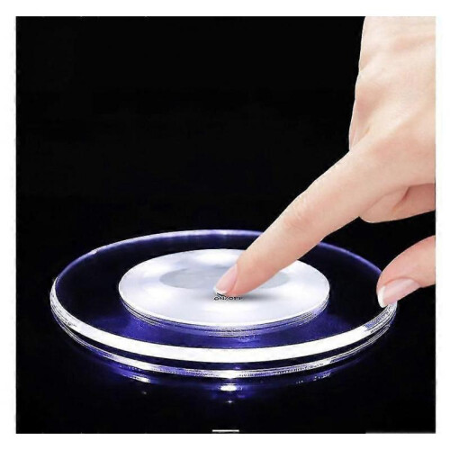 (White) Led Colorful Coaster 2 Pcs Drinks Coasters 2