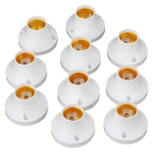 10pcs E27 Round Plastic Socket Holder Base for E27 Screw Light Lamp Bulb Ac 220v