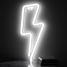 Neon Sign Lightning Bolt Neon Light Sign for Wall Decor, Usb Or Battery Powered Pink Led Lightning Bolt Neon Signswhite