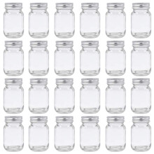 U Pack Frasco Mason de 2 onas com tampa prateada para Honey Jam Spice Pack de 24 conjuntos