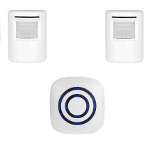 Motion Sensor Alarm, Wireless Driveway Alarm, Home Security Business Detect Alert with 2 Sensor And 1 Receiver,38 Chime Tunes - Led Indicators for Ind