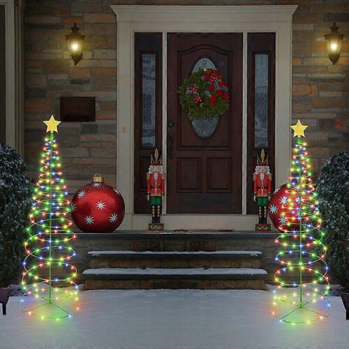 Solar Powered LED Christmas Tree Stake Light Outdoor Yard Garden Pathway Light 1