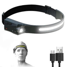 (1pc) 1/2PCS COB LED Headlamp Headlight Torch Flashlight Work Light Bar Head Band Lamp