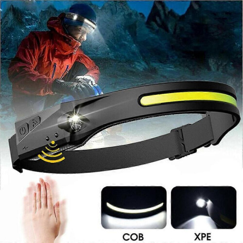 (2pcs) 1/2PCS COB LED Headlamp Headlight Torch Flashlight Work Light Bar Head Band Lamp 1