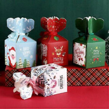 (Red) Christmas Gift Boxes Creative Candy Box Xmas Wedding Party Favour Gifts Box