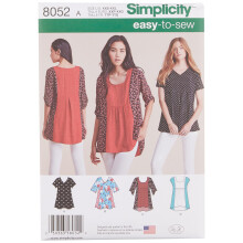 Simplicity 8052 Easy to Sew Womens Blouse Top Sewing Patterns Sizes XXSXXL