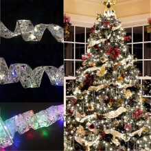 (Multicolor) 157 Inch Ribbon Lights For Christmas Tree Decorations Light-up Ribbon Festival Decoration