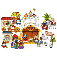 Conjunto de natividade sentiu hist   rias de flanela hist   rias de nascimento do beb    Jesus Christmas Story for Kids