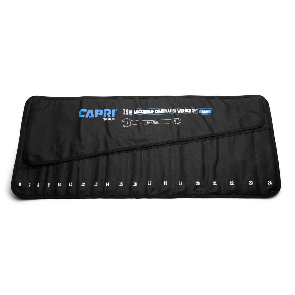 Capri Tools Wrench Roll Up Pouch Metric 19 Pockets 886352113939