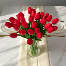 20pcs Artificial Tulip Flowers Fake Real Touch Tulips Flower Bouquet for Wedding Arrangements Home Decoration