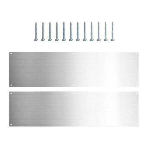 Lot de 2 plaques de protection de bas de porte en acier inoxydable