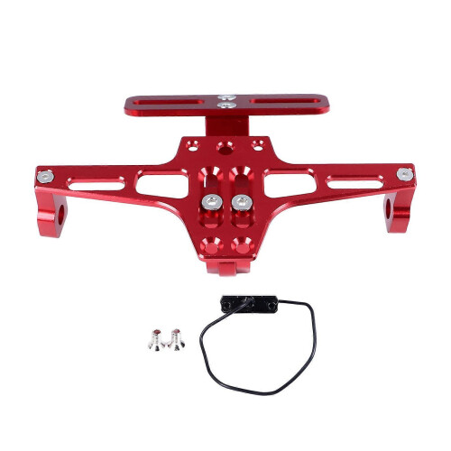 Adjustable License Plate Frame with Light Aluminum Alloy Mudguard Eliminator Kit for Motorcycle Modification