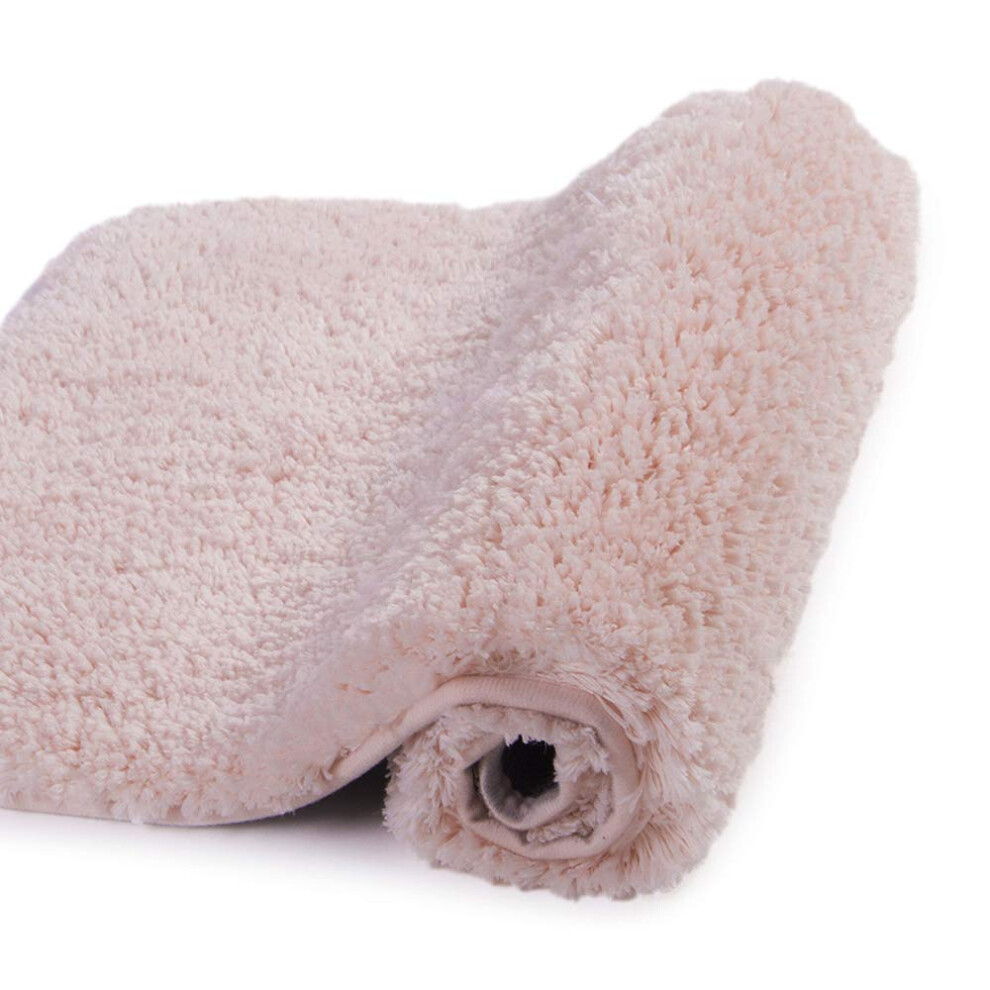 Grand tapis de salle de bain Walensee (24 x 40 rose poudr   ) Tapis de salle de bain     poils longs extra doux et absorbant Tapis de bain en microfi