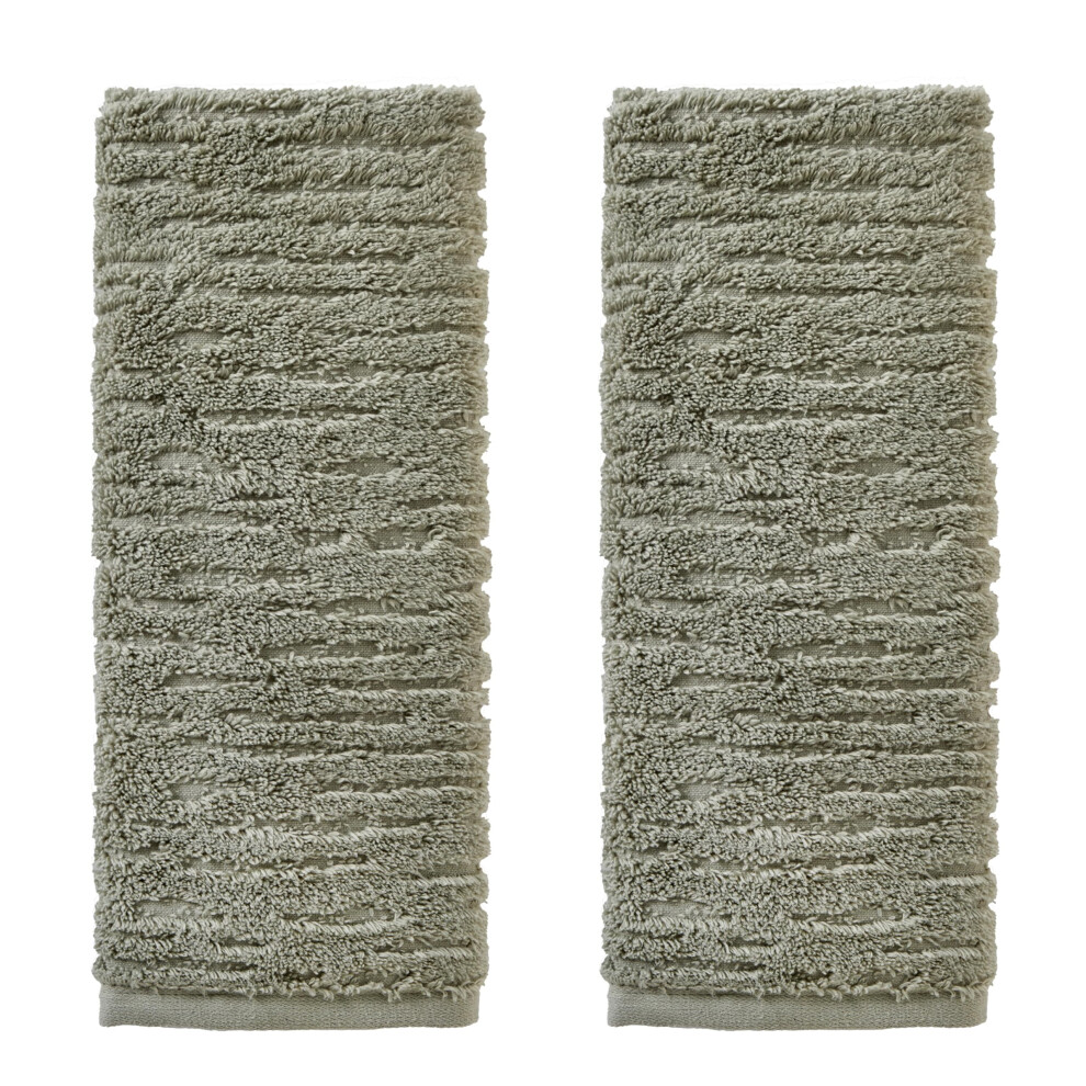 Ensemble de 2 serviettes de toilette de luxe en coton doux SKL Home Cloud, couleur sauge
