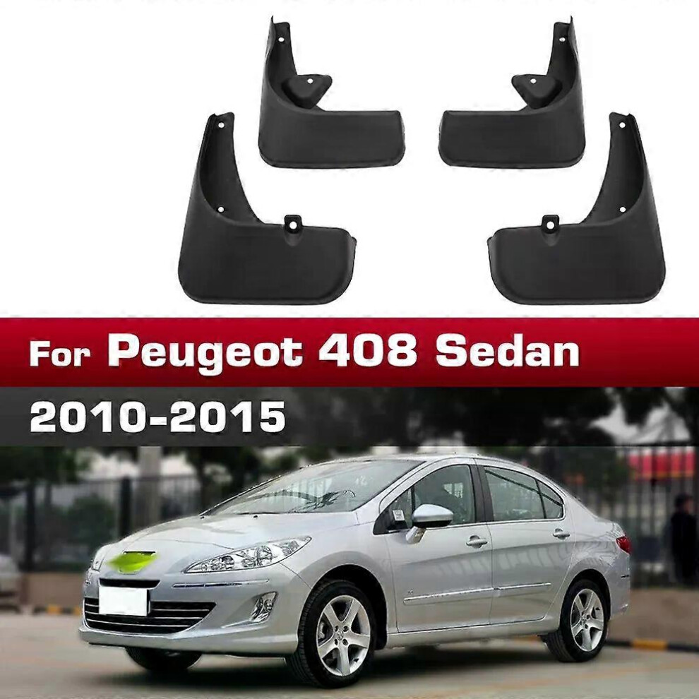 Garde-boue compatible avec Peugeot 408 Sedan 2010 2011 2012 2013 2014 2015, lot de 4 pièces, protection