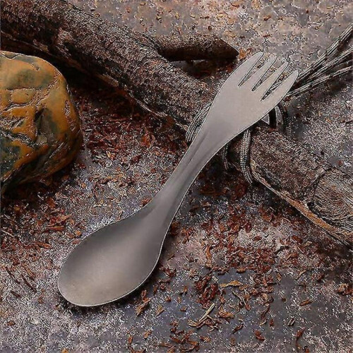 2 In 1 Titanium Alloy Fork Spoon Combination Kitchen Utensils 1