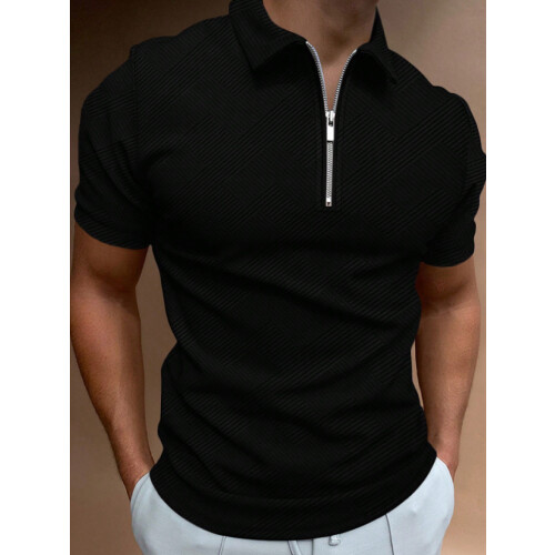 Polo homme avec quart de fermeture éclair en taille L
