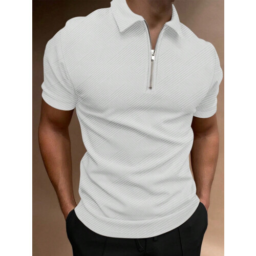 Polo homme avec quart de fermeture éclair en taille XL