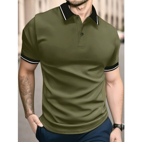 Herren Colour Block Kurzarm-Poloshirt S