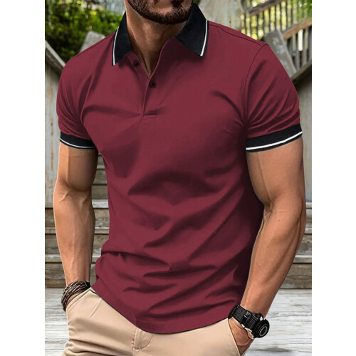 Herren Colour Block Kurzarm-Poloshirt S