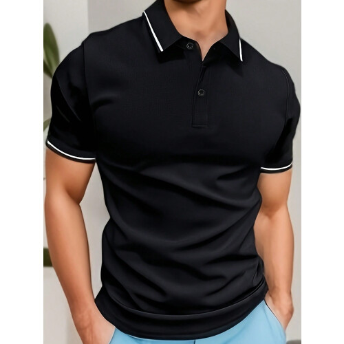 Herren Colour Block Kurzarm-Poloshirt M