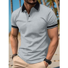 Polo Ă manches courtes Color Block pour hommes XL