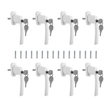 Set van 8 afsluitbare aluminium raamgrepen - Kindveilig - 35 mm - Wit