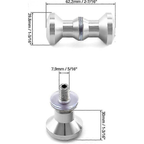 1 Pair Stainless Steel Double Shower Door Handle Round 2