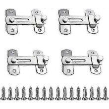 Set Of 4 Sliding Bolts, Latches, Stainless Steel Latches with Screws