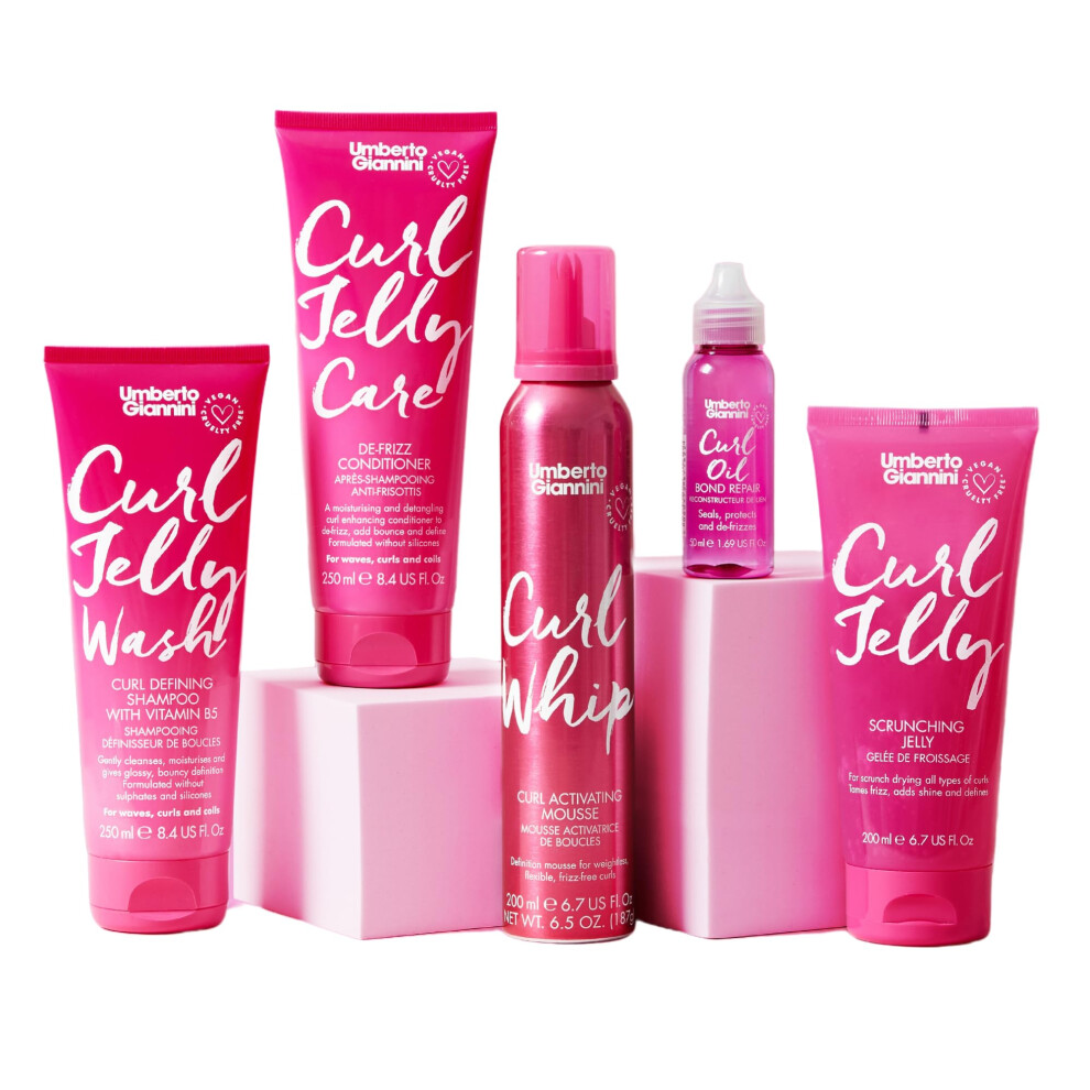 Kit pour cheveux boucl   s Umberto Giannini pour filles - Curl Jelly Curl Jelly Wash Shampooing et soin Apr   s-shampoing Bond Repair Curl Oil & Curl