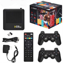 (B) G11 Pro Game Box 4K HD TV Game Stick Video Game Console Built in 40000+ Retro Games Portable Game Player Wireless Gamepad
