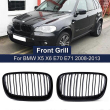 2 STÜCKE Stoßstange Nierengrill Frontgrill Doppellamellenlinie Für BMW X5 X6 E70 E71 2008-2013 Auto