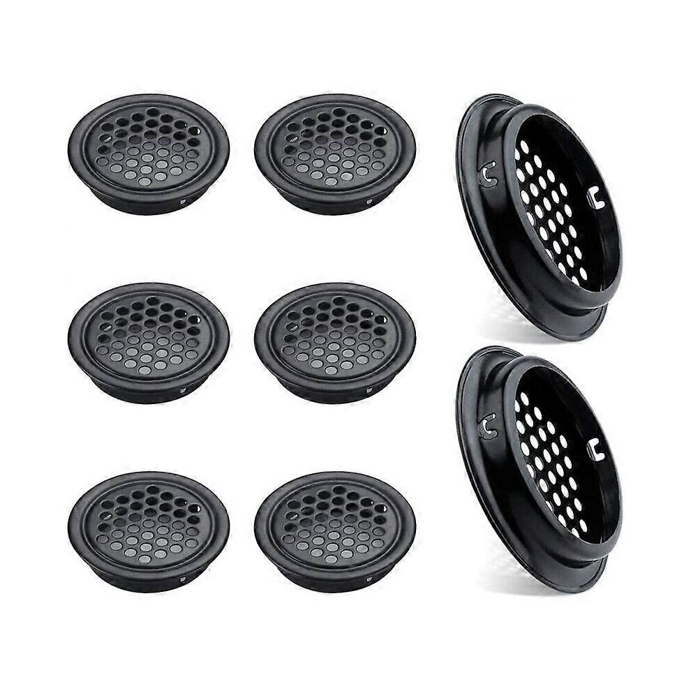 Promotion d'hiver, Lot de 8 grilles d'aération rondes en inox pour meubles de cuisine en inox