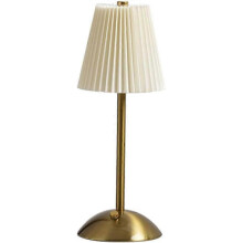 (Brown) Touch Table Lamps Pleated Dimmable Bedside Lamp USB Rechargeable Table Lamp Pink Metal Side Lamp for Living Room Lounge Bedrooms