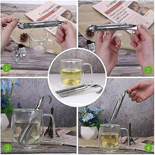 Stainless Steel Tea Eggs, 2 Fine Mesh Tea Sticks Loose Tea 1
