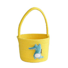 Cotton Rope Woven Basket Handheld Gift Yellow Alligator (1pc)