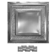 Tetos de Lata Americanos [Kit de 5 Azulejos Metálicos para Fixação em Padrão #6 em Níquel Satinado. 24" x 24" [20 pés quadrados]