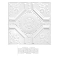 American Tin Ceilings: [5-Pack Kit Nail-Up Metal Tiles in Pattern #23 and Bright White Satin Color; 24"x24" [20 Sq ft Total] Genuine Tin | Made in the