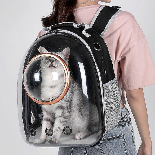 (Black) Cat Carrier Backpack Bubble, Carrier Backpack for Small Dog 1