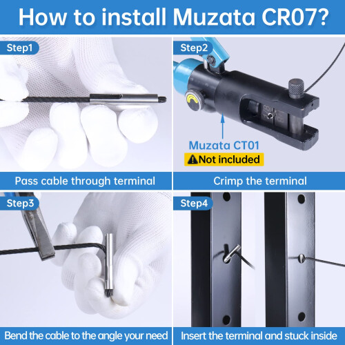 Muzata 10Pack 1/8" Αόρατο Κιτ Κάγκελου Ράγας Ρυθμιζόμενο Πόλο T316 Ανοξείδωτο Ατσάλι 2