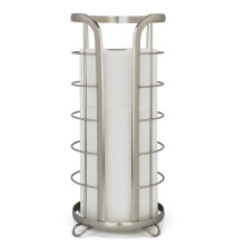 BROOKSTONE Toiletpapierhouder van nikkel, vrijstaand, toiletpapier organizer, minimalistische opbergoplossing, modern en stijlvol design [voor me