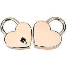 Padlock with Key, 2 Heart Skull Padlocks (rose Gold)
