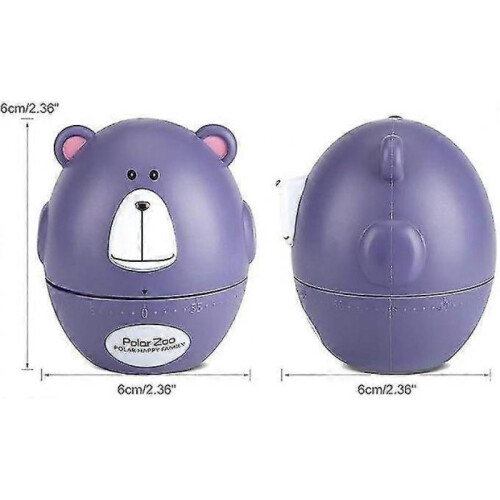 Kitchen Timer Egg Timer Cute Cartoon Animal Shape 55 Minutes (purple Bear) 2