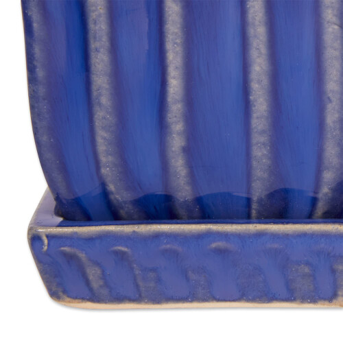 Accent Plus Blue Square Ceramic Small Planter (Set of 3) 2