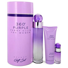 Perry Ellis 360 PURPLE 3 PIECE GIFT SET - 3.4 OZ EAU DE PARFUM